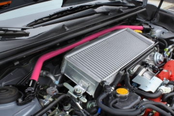 Picture of PERRIN 08-14 WRX/STI/Impreza / 14-18 Forester / 13-17 Crosstrek / 05-09 Legacy FR Strut Brace - Pink