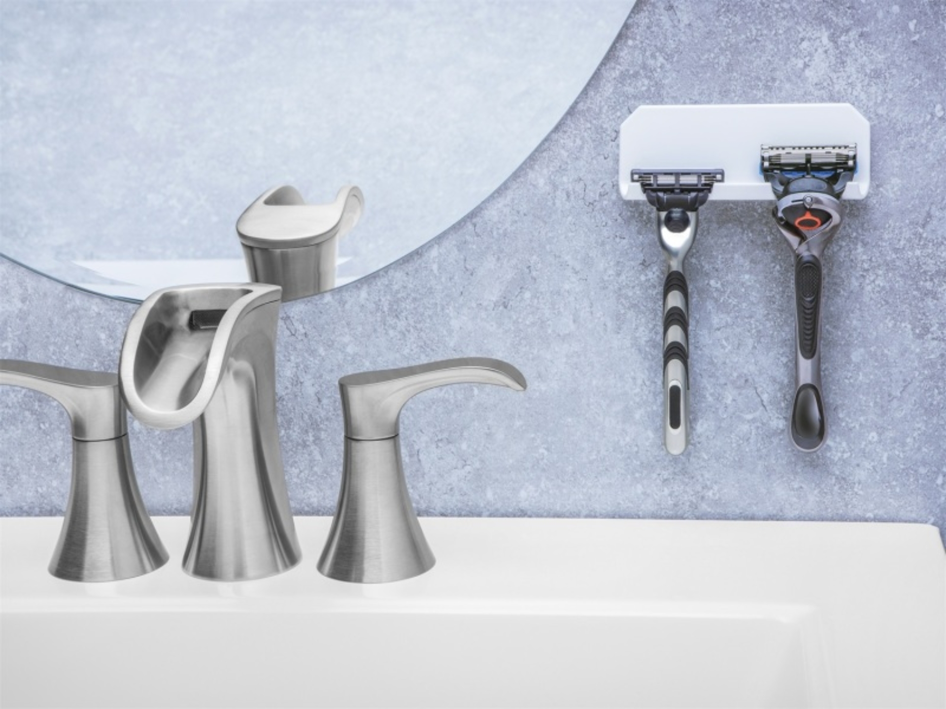 Picture of WeatherTech RazorHolder (Holds 2 Razors) Holder Size 4-3/8 x 1-5/8 x 3/4in. - White