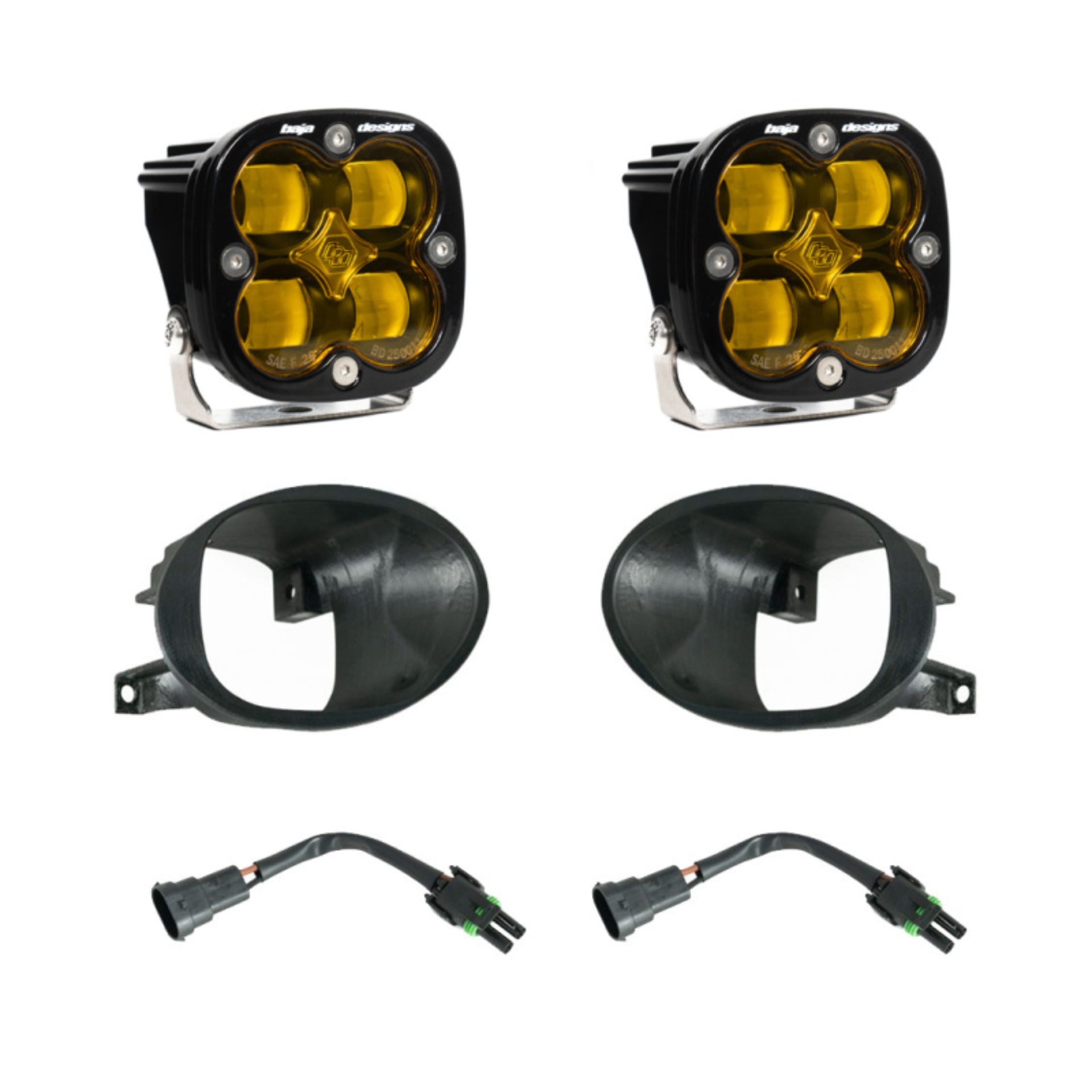 Picture of Baja Designs 19-22 Mercedes Benz Sprinter Squadron SAE Fog Pocket Light Kit - Amber