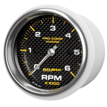 Picture of Autometer Marine Carbon Fiber Ultra-Lite Gauge 3-3/8in Tachometer 6K RPM