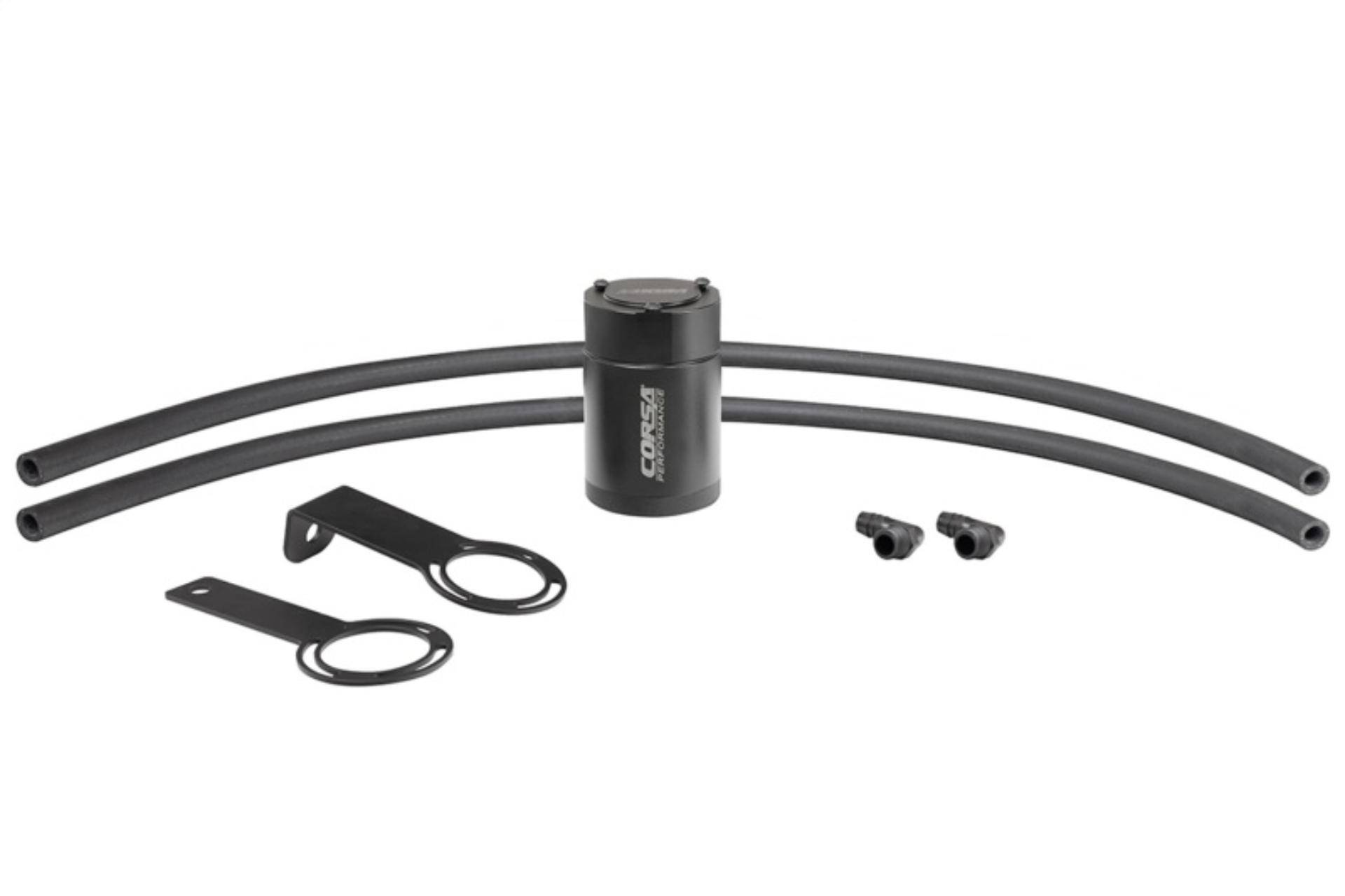 Picture of Corsa 1/2in Universal 3 oz Aluminum Oil Catch Can with Mounting Brackets