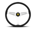 Picture of Momo California Steering Wheel 360 mm - Black Leather/White Stitch/Polished Spokes