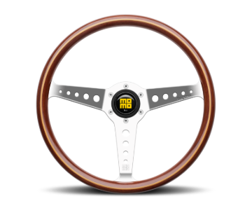 Picture of Momo California Wood Steering Wheel 360 mm - Mahogany Wood/Polished Spokes