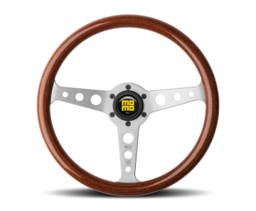 Picture of Momo Indy Steering Wheel 350 mm - Mahogany Wood/Brushed Spokes