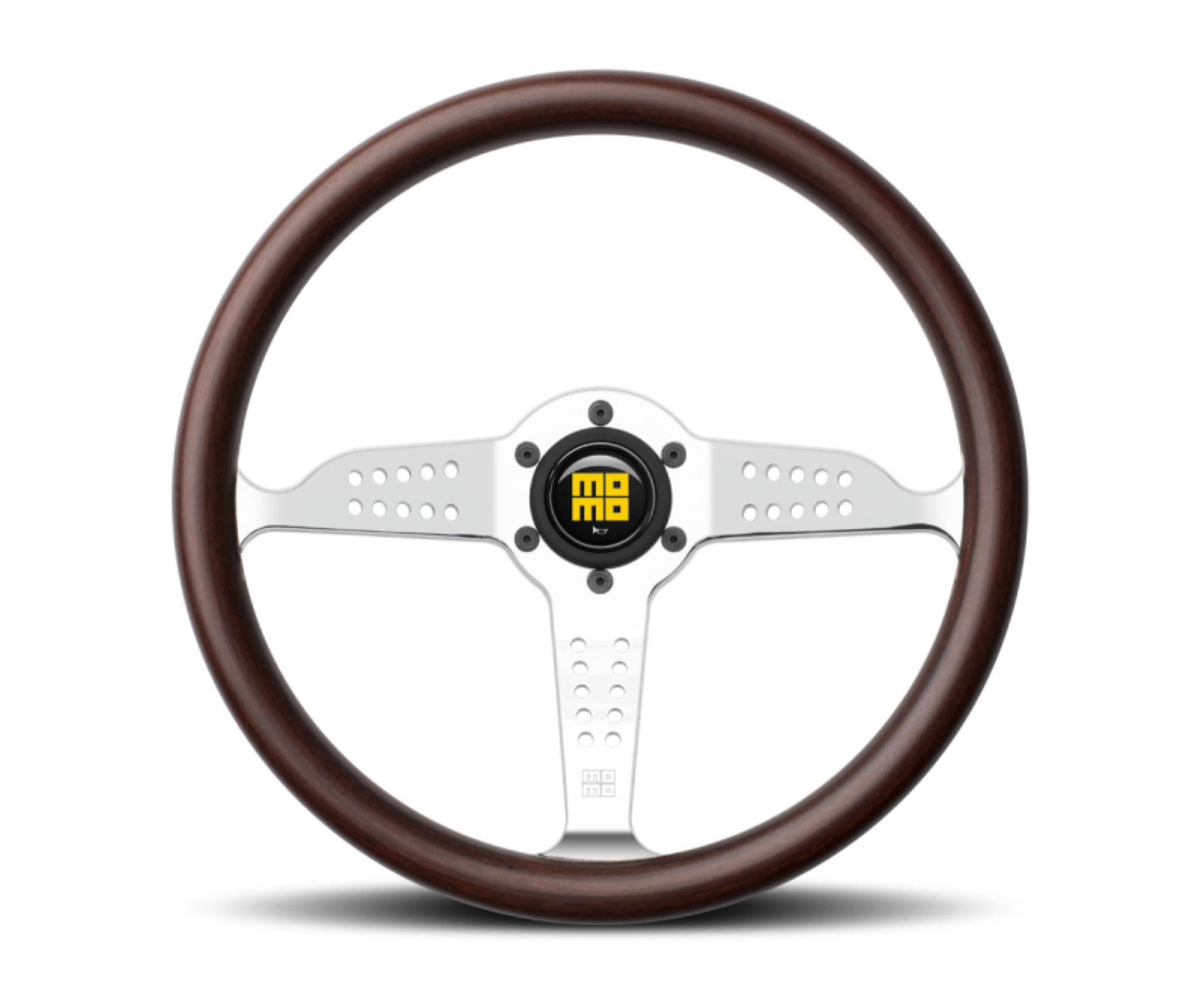 Picture of Momo Super Grand Prix Steering Wheel 350 mm - Mahogany Wood/Polished Spokes
