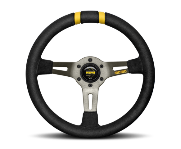 Picture of Momo MODDRIFT Steering Wheel 330 mm - Black Suede/Anthracite Spokes/2 Stripes