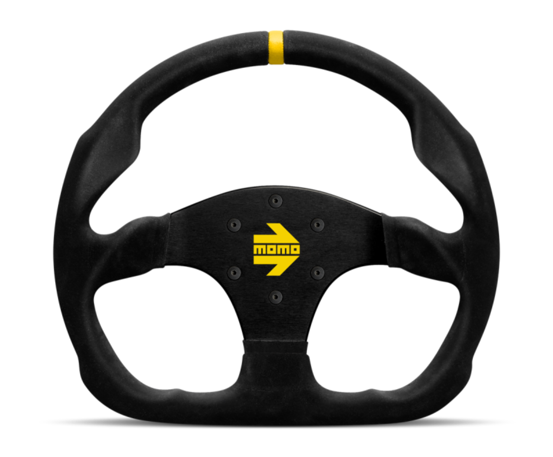 Picture of Momo MOD30 Steering Wheel 320 mm - Black Suede/Black Spokes/1 Stripe