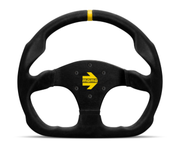 Picture of Momo MOD30 Steering Wheel 320 mm - Black Suede/Black Spokes/1 Stripe