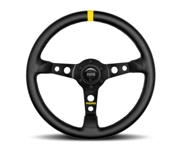 Picture of Momo MOD07 Steering Wheel 350 mm - Black Leather/Black Spokes/1 Stripe