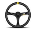 Picture of Momo MOD08 Steering Wheel 350 mm - Black Leather/Black Spokes/1 Stripe