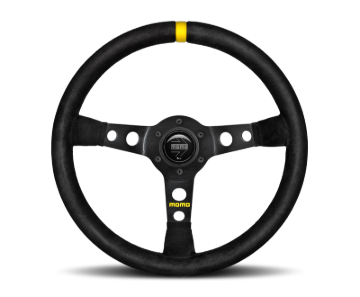 Picture of Momo MOD07 Steering Wheel 350 mm - Black Suede/Black Spokes/1 Stripe