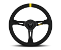 Picture of Momo MOD08 Steering Wheel 350 mm - Black Suede/Black Spokes/1 Stripe