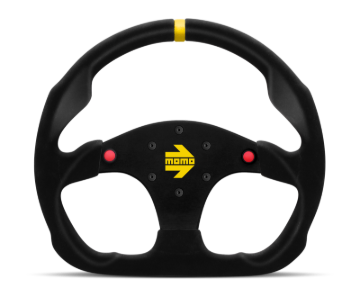 Picture of Momo MOD30 Buttons Steering Wheel 320 mm - Black Suede/Black Spokes/1 Stripe