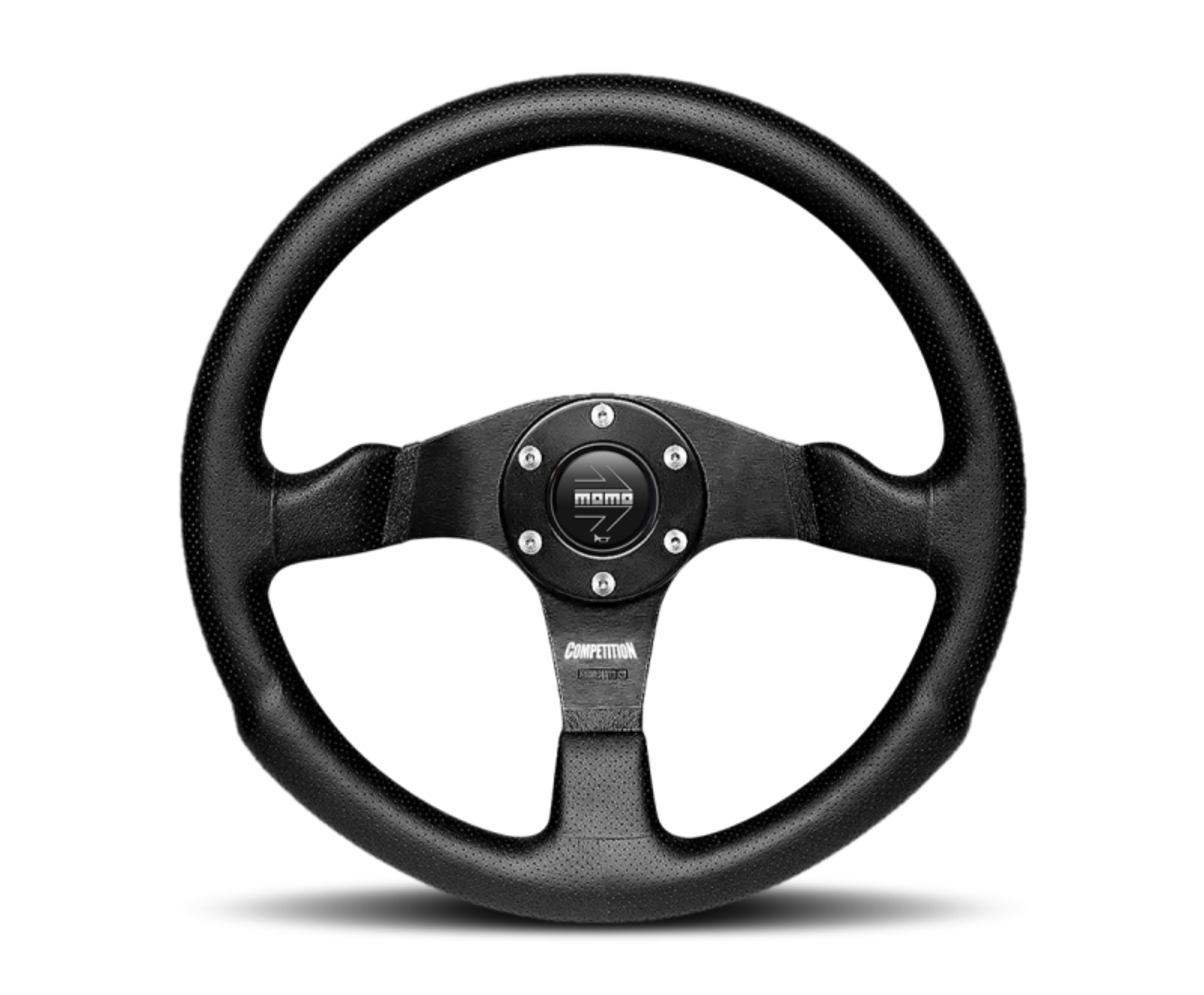 Picture of Momo Competition Steering Wheel 350 mm - Black AirLeather/Black Spokes
