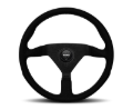 Picture of Momo Montecarlo Alcantara Steering Wheel 350 mm - Black/Black Stitch/Black Spokes