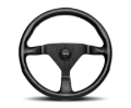 Picture of Momo Montecarlo Steering Wheel 320 mm - Black Leather/Black Stitch/Black Spokes