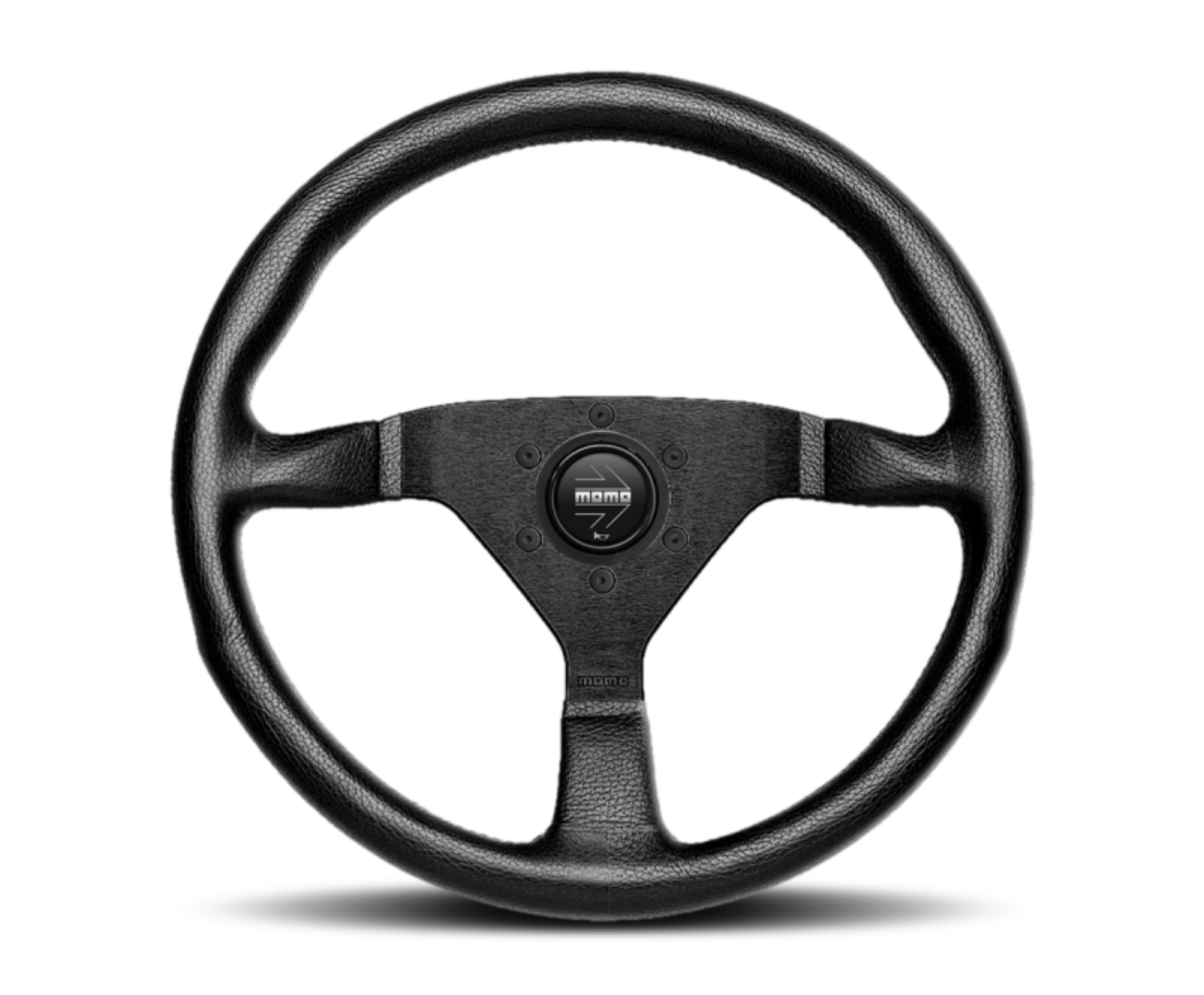 Picture of Momo Montecarlo Steering Wheel 320 mm - Black Leather/Black Stitch/Black Spokes