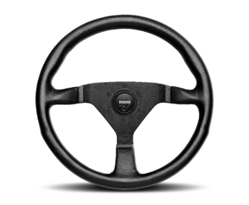 Picture of Momo Montecarlo Steering Wheel 320 mm - Black Leather/Red Stitch/Black Spokes