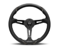 Picture of Momo Gotham Steering Wheel 350 mm - Black Leather/Black Spokes