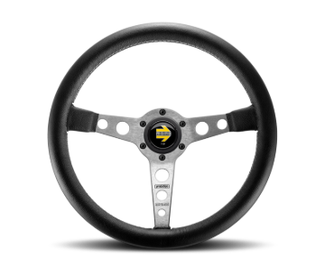 Picture of Momo Prototipo Steering Wheel 350 mm - Black Leather/Wht Stitch/Brushed Spokes