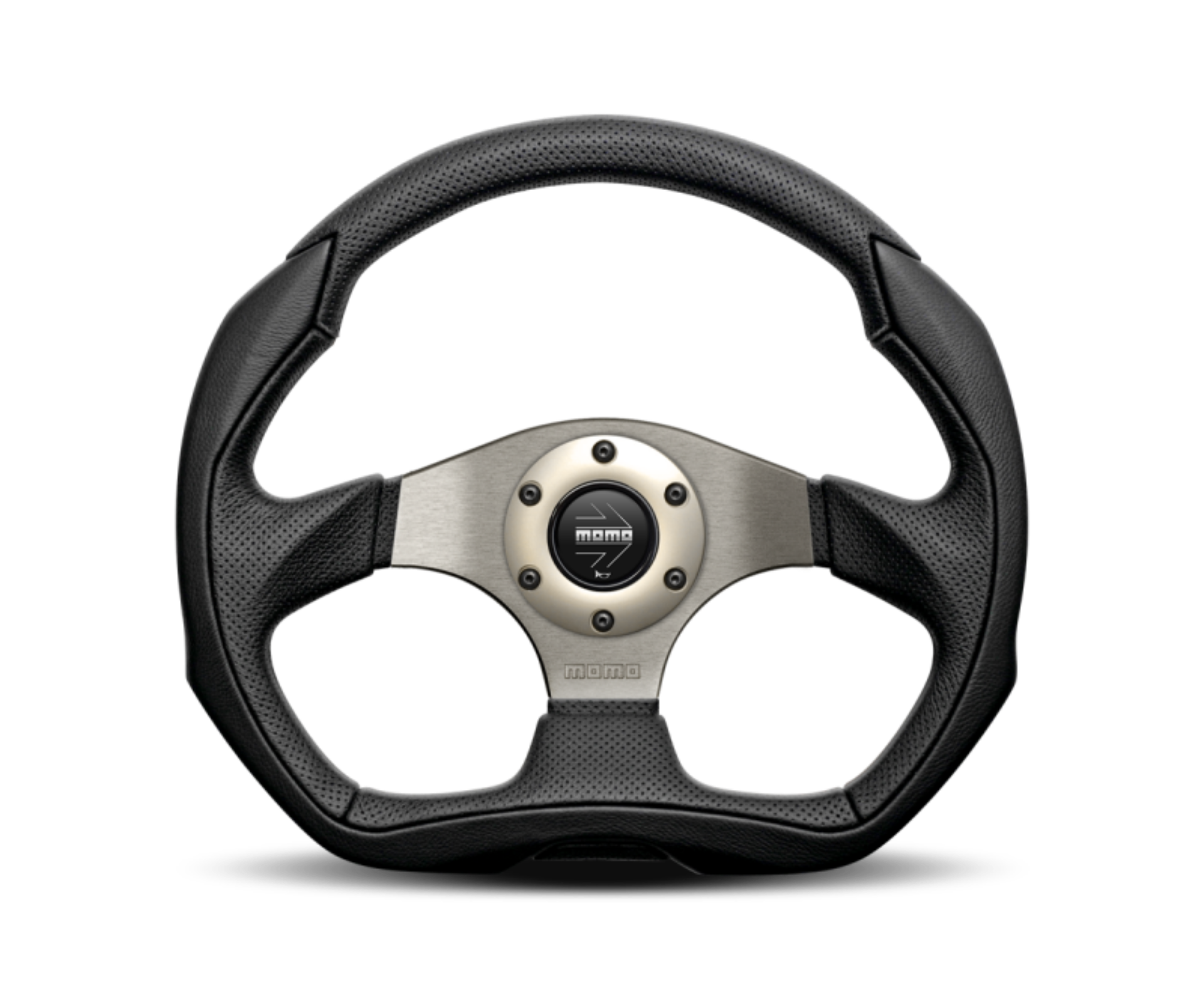 Picture of Momo Eagle Steering Wheel 350 mm - Black Leather/Anthracite Spokes
