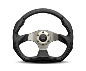 Picture of Momo Eagle Steering Wheel 350 mm - Black Leather/Anthracite Spokes