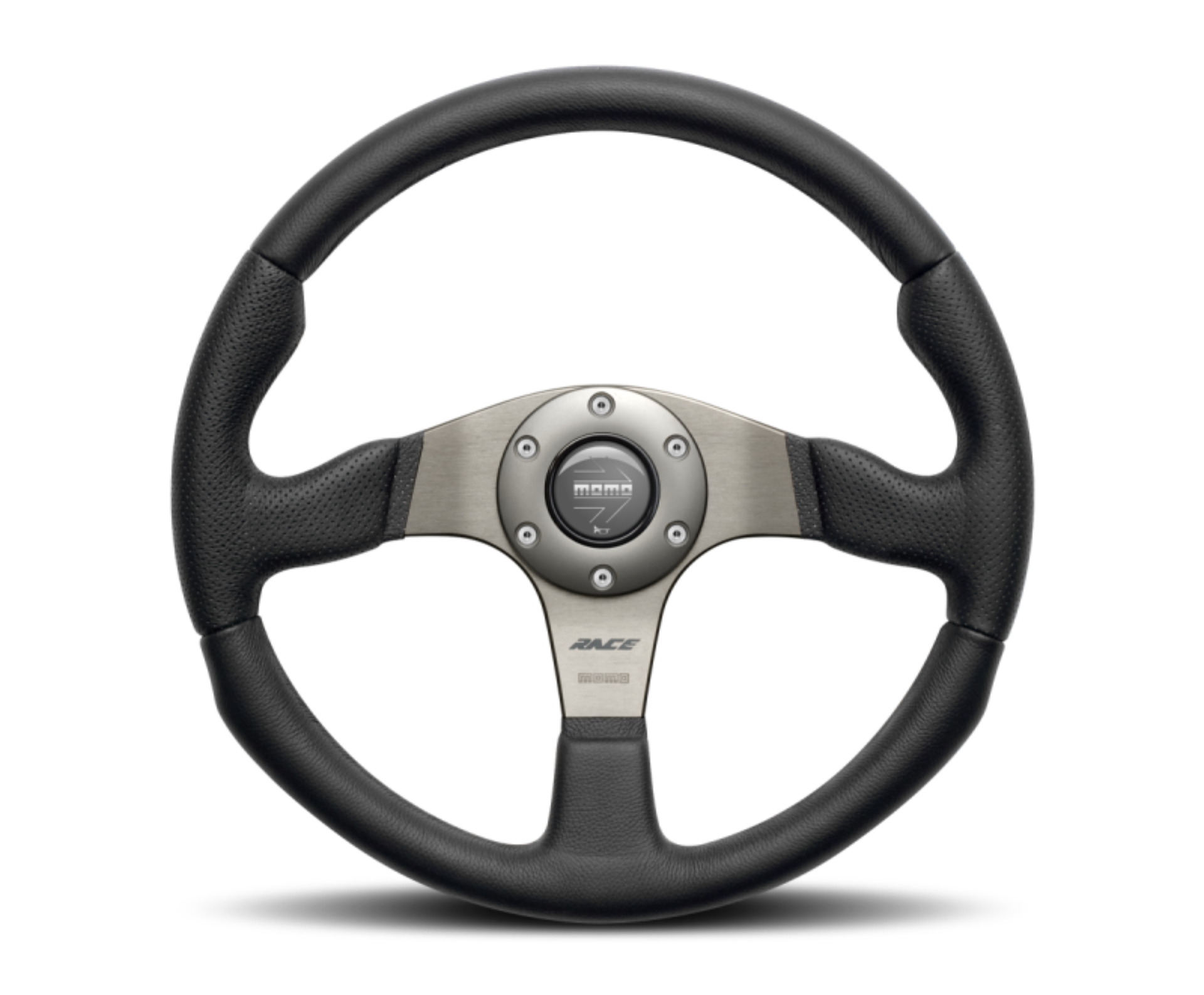Picture of Momo Race Steering Wheel 350 mm - Black Leather/Anthracite Spokes (1st Version)