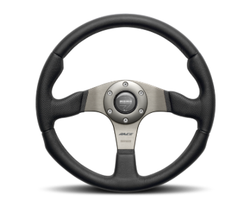 Picture of Momo Race Steering Wheel 350 mm - Black Leather/Anthracite Spokes (1st Version)