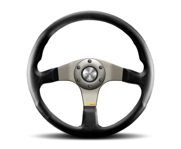 Picture of Momo Tuner Steering Wheel 350 mm - Black Leather/Red Stitch/Black Spokes