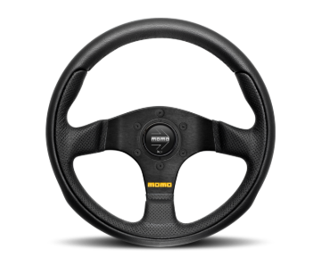 Picture of Momo Team Steering Wheel 300 mm - 4 Black Leather/Black Spokes