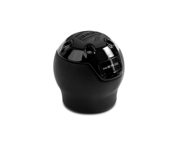 Picture of Momo Nero Shift Knob - Black Leather, Black Chrome Insert, with Reverse Lockout