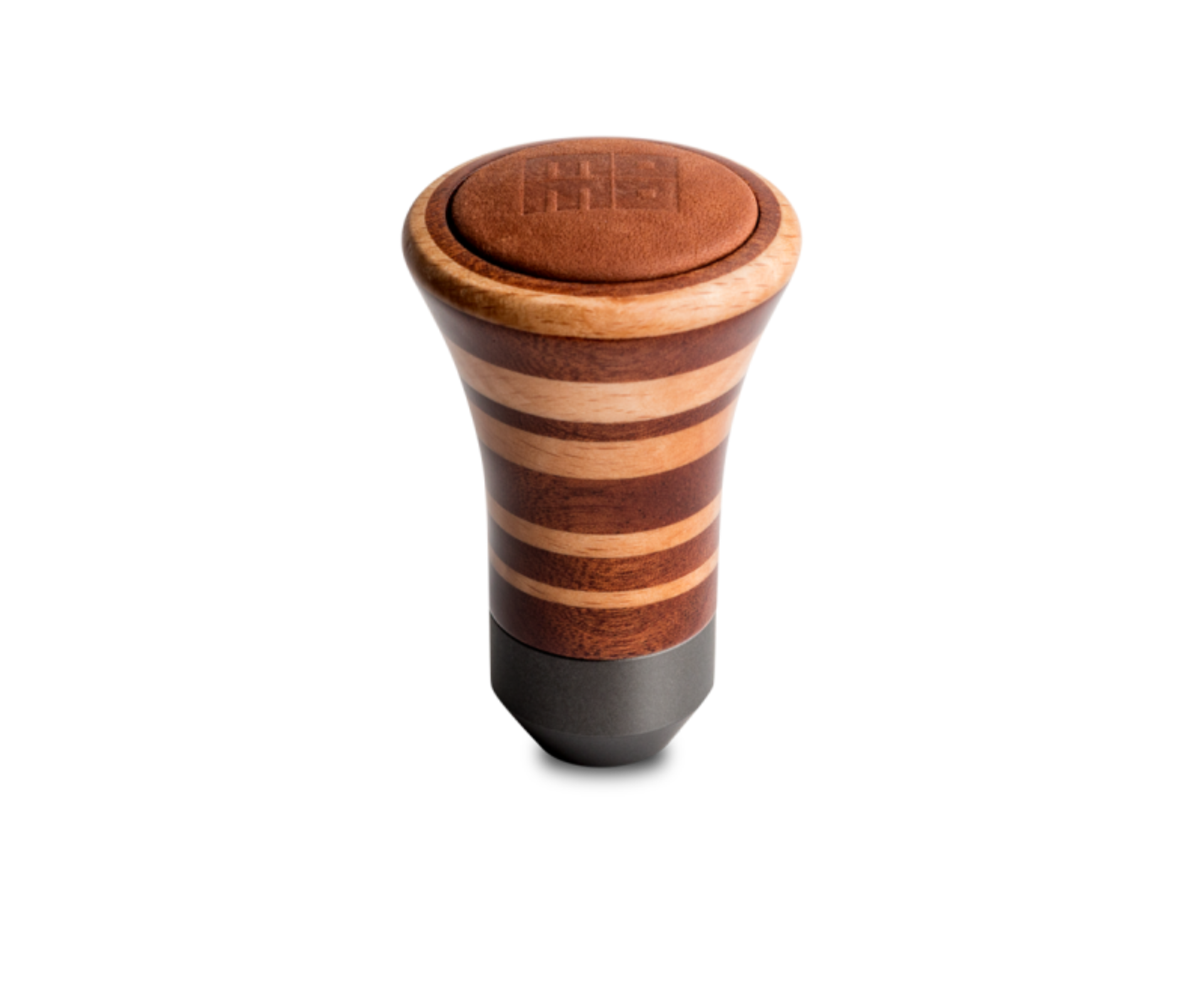 Picture of Momo Trofeo Heritage Shift Knob - Tall Wood, Layered Mahogany and Beechwood, Leather Insert Top