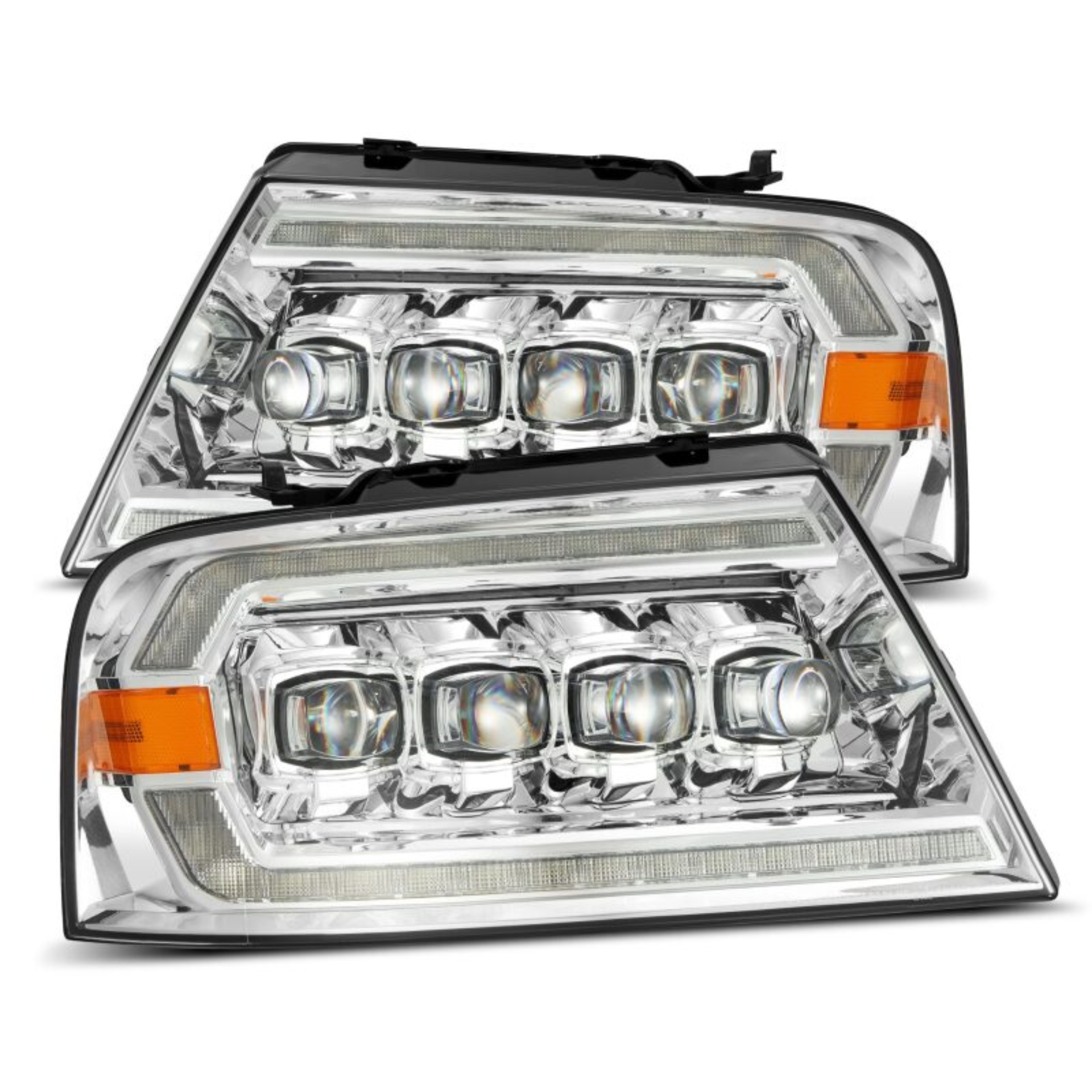 Picture of AlphaRex 04-08 Ford F150 / 06-08 Lincoln Mark LT NOVA LED Proj Headlights Chrome w/Activ Light/Seq