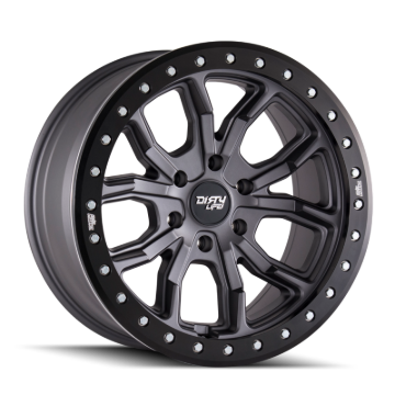 Picture of Dirty Life 9303 DT-1 17x9/5x114.3 BP/-12mm Offset/72.6mm Hub Matte Gunmetal Wheel - Beadlock