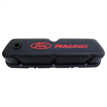 Picture of Ford Racing Logo Stamped Steel Black Satin Valve Covers Black Crinkle