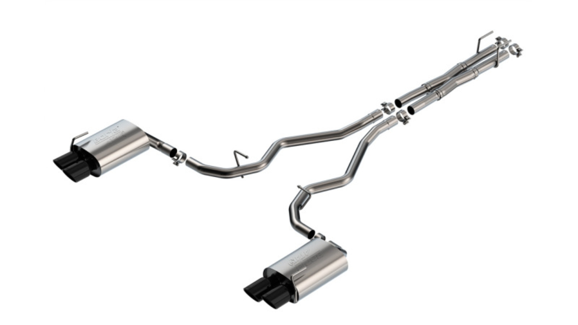 Picture of Borla 19-22 Ford Explorer 3.0L V6 AT AWD 4DR 2.25in ATAK Catback Exhaust - Black Chrome Tip