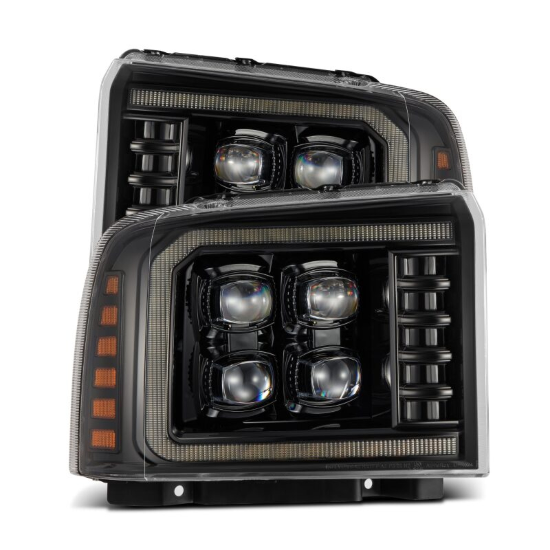 Picture of AlphaRex 05-07 Ford Super Duty/Excursion NOVA-Series LED Projector Headlights Alpha-Blk w/Activ Ligh