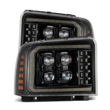 Picture of AlphaRex 05-07 Ford Super Duty/Excursion NOVA-Series LED Projector Headlights Alpha-Blk w/Activ Ligh