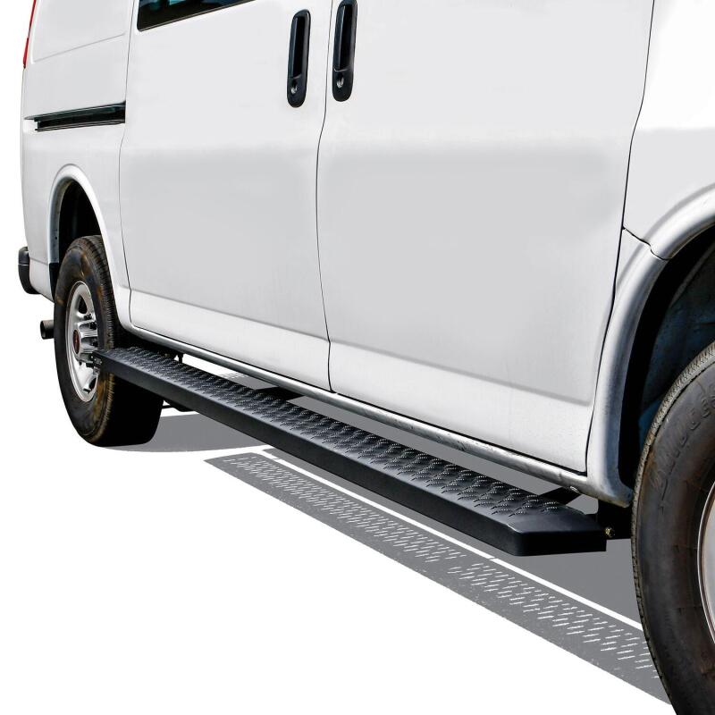 Picture of Westin Ford Transit Van 150/250/350 (46in Driver & 97in. Pass) Grate Steps Running Boards - Tex. Blk