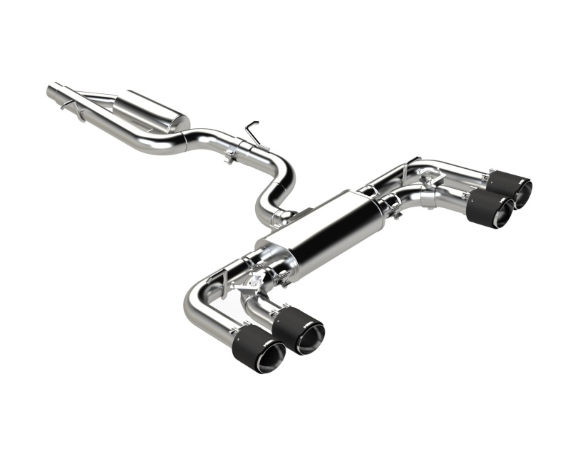 Picture of MBRP 2022 Volkswagen Golf R MK8 T304 Stainless Steel 3in Cat-Back, Quad Rear Exit- Carbon Fiber Tip