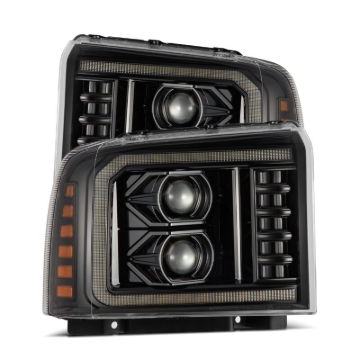 Picture of AlphaRex 05-07 Ford Super Duty/Excursion LUXX-Series LED Projector Headlights - Alpha-Black