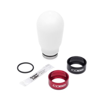 Picture of Cobb Subaru 6-Speed Tall Weighted COBB Shift Knob - White (Incl. Both Red + Blk Collars)