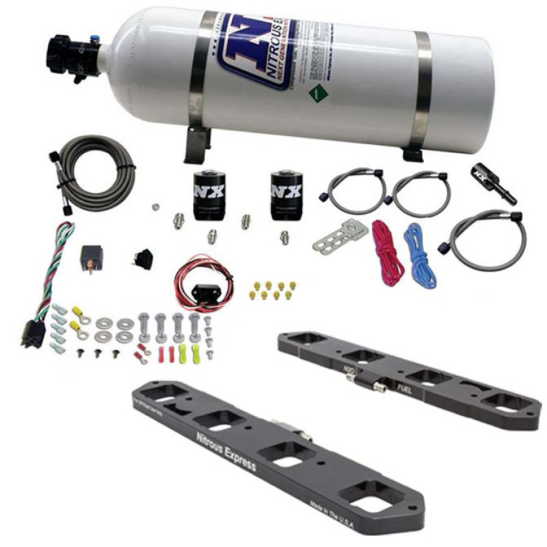 Picture of Nitrous Express Dodge Hemi 5.7L/6.1L/6.4L Direct Port Plate System w/15lb Bottle
