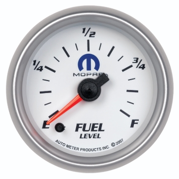 Picture of AutoMeter Gauge Fuel Level 2-1/16in. 0-280 Ohm Programmable White Mopar
