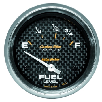 Picture of AutoMeter Gauge Fuel Level 2-5/8in. 73 Ohm(e) to 10 Ohm(f) Elec Carbon Fiber
