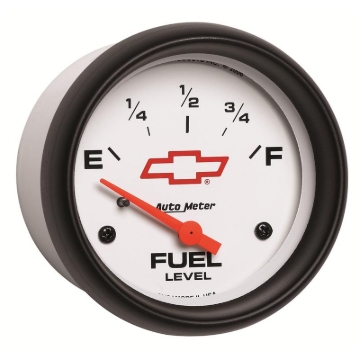 Picture of AutoMeter Gauge Fuel Level 2-5/8in. 0 Ohm(e) to 90 Ohm(f) Elec Chevy Red Bowtie White