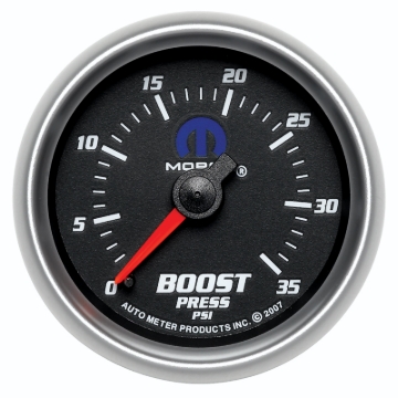 Picture of AutoMeter Gauge Boost 2-1/16in. 35PSI Mechanical Black Mopar