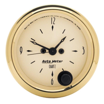 Picture of AutoMeter Gauge Clock 2-1/16in. 12HR Analog Golden Oldies