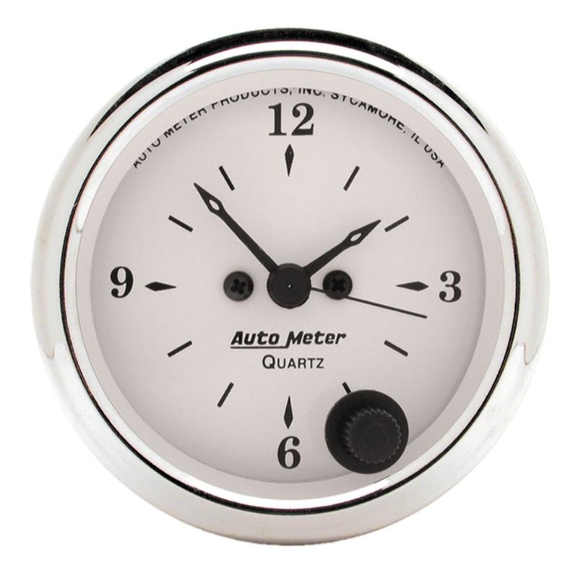 Picture of AutoMeter Gauge Clock 2-1/16in. 12HR Analog Old Tyme White