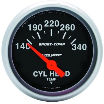 Picture of AutoMeter Gauge Cylinder Head Temp 2-1/16in. 140-340 Deg. F Electric Sport-Comp